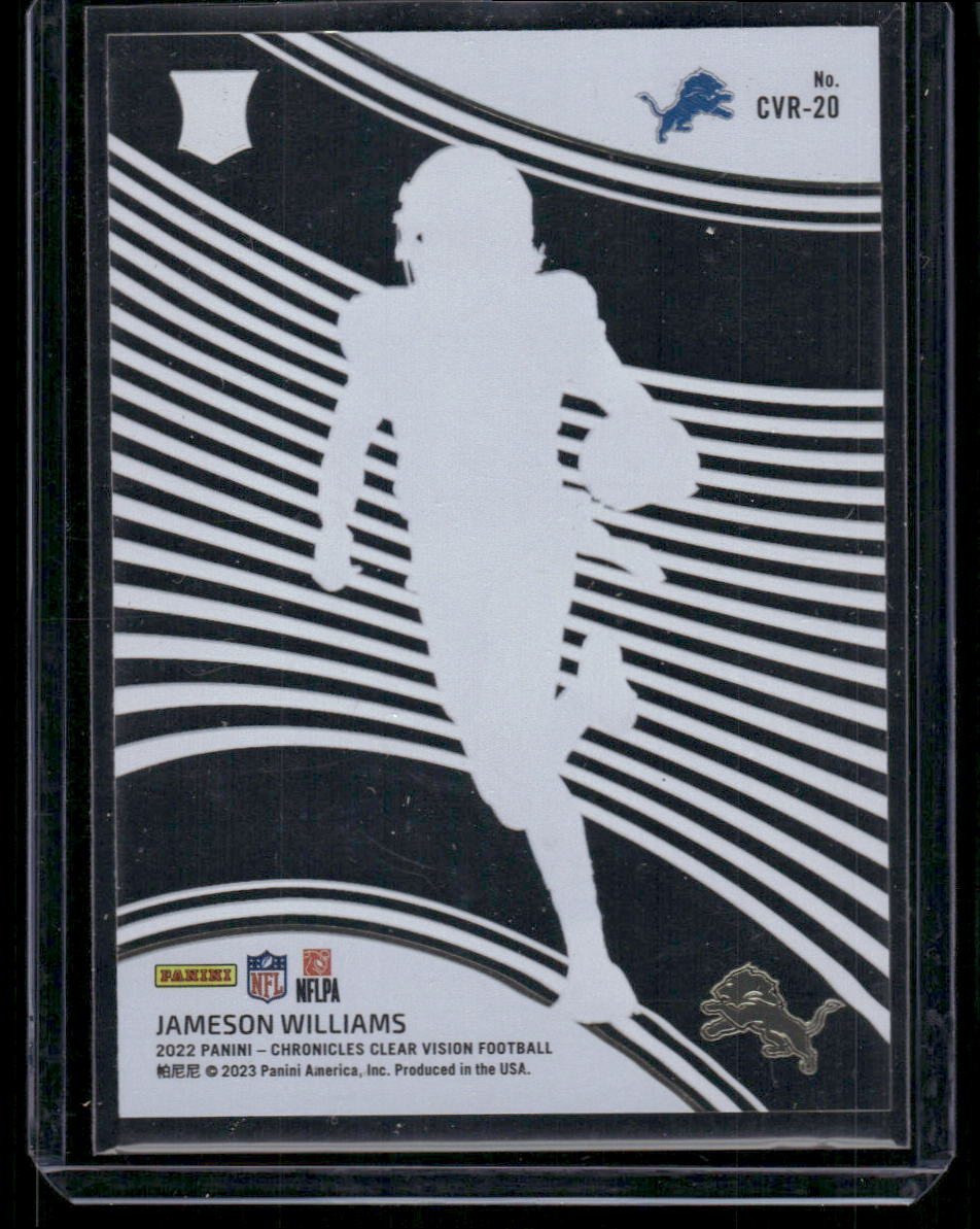 2023 Panini Chronicles Clear Vision Football Jameson Williams #CVR-20 RC