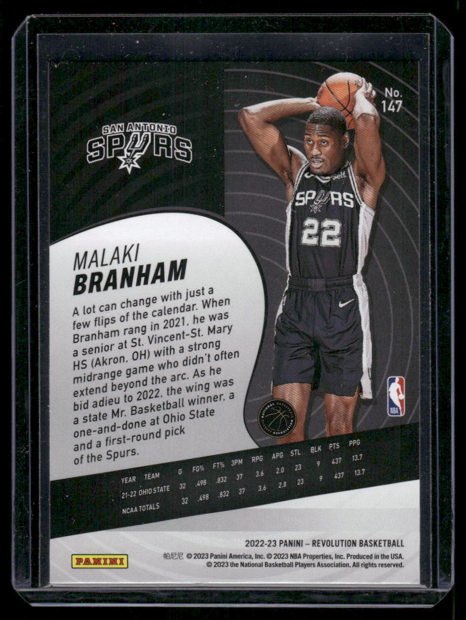 2022-23 Panini Revolution Malaki Branham #147 RC Basketball