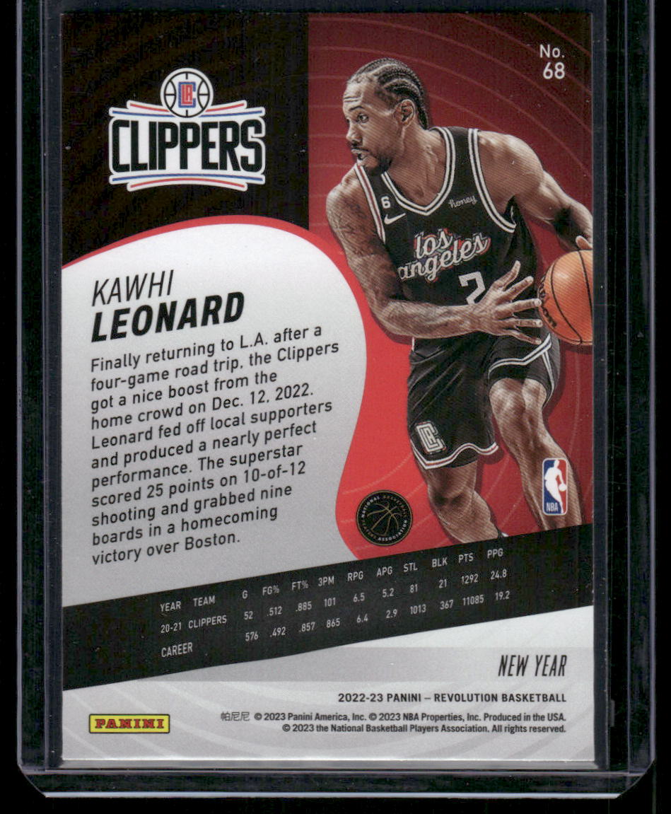 2022-23 Panini Revolution New Year Kawhi Leonard #68 Basketball