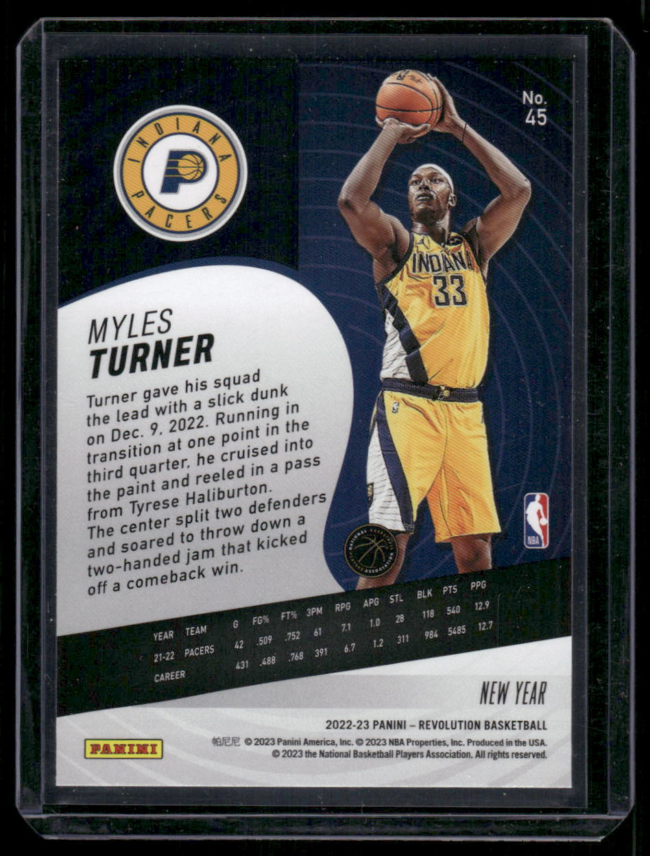 2022-23 Panini Revolution New Year Myles Turner #45 Basketball
