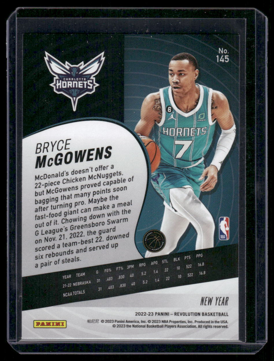 2022-23 Panini Revolution New Year Bryce McGowens #145 RC Basketball