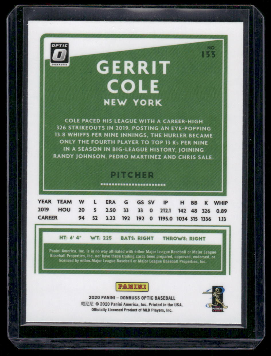 2020 Donruss Optic Gerrit Cole #153 Baseball
