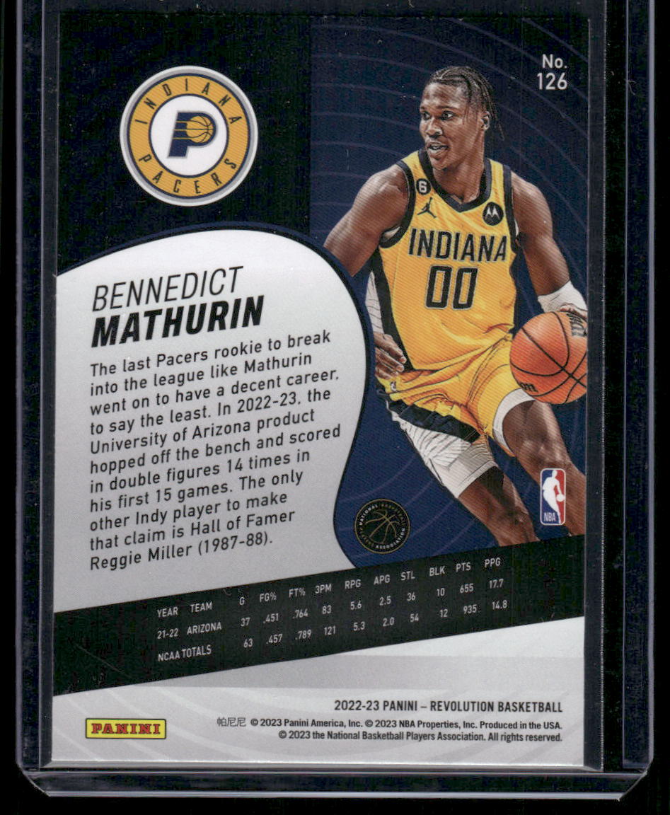 2022-23 Panini Revolution Basketball Bennedict Mathurin #126 RC Basketball