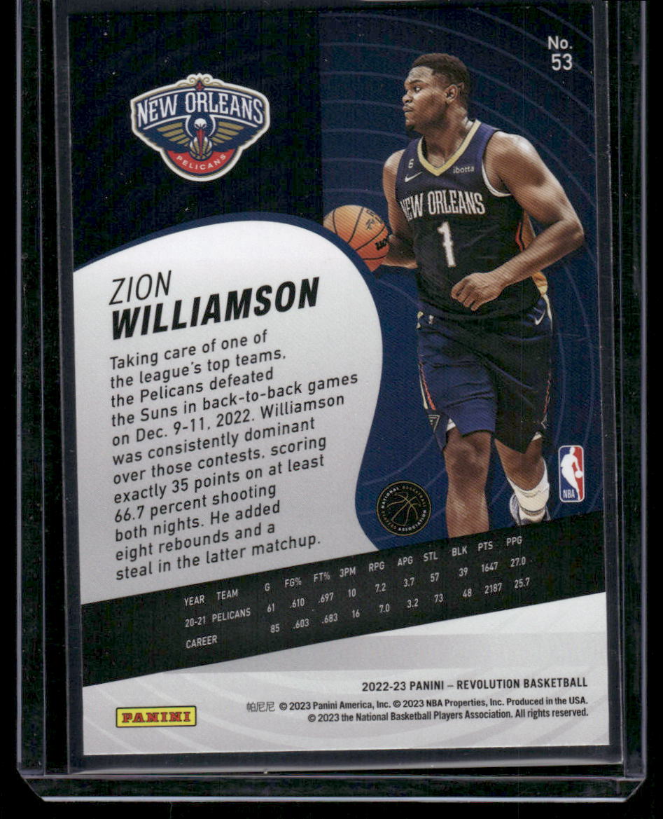 2022-23 Panini Revolution Zion Williamson #53 Basketball
