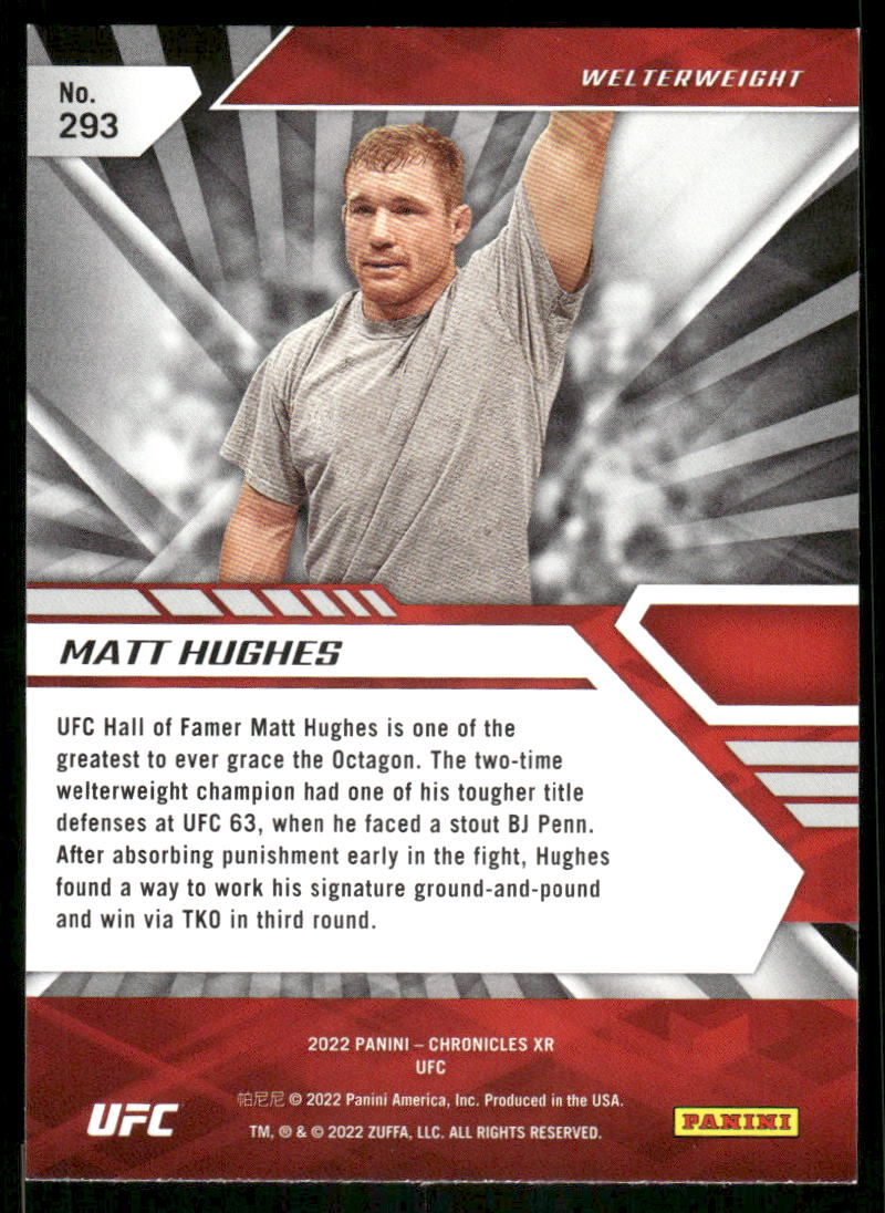 2022 Panini XR UFC Matt Hughes #293 Mixed Martial Arts (MMA)