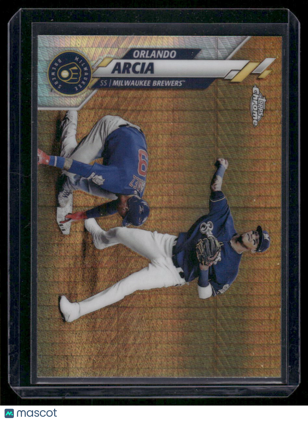 2019 Topps Chrome Orlando Arcia #140 Gold Refractor Baseball
