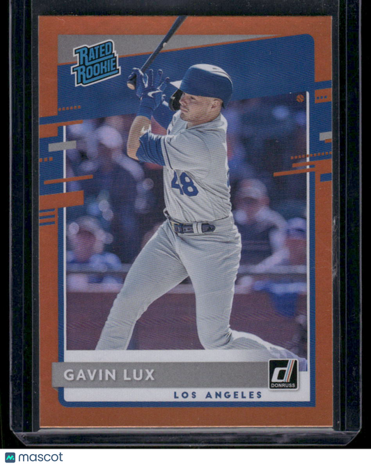 2020 Donruss Rated Rookie Gavin Lux #44 Orange Baseball