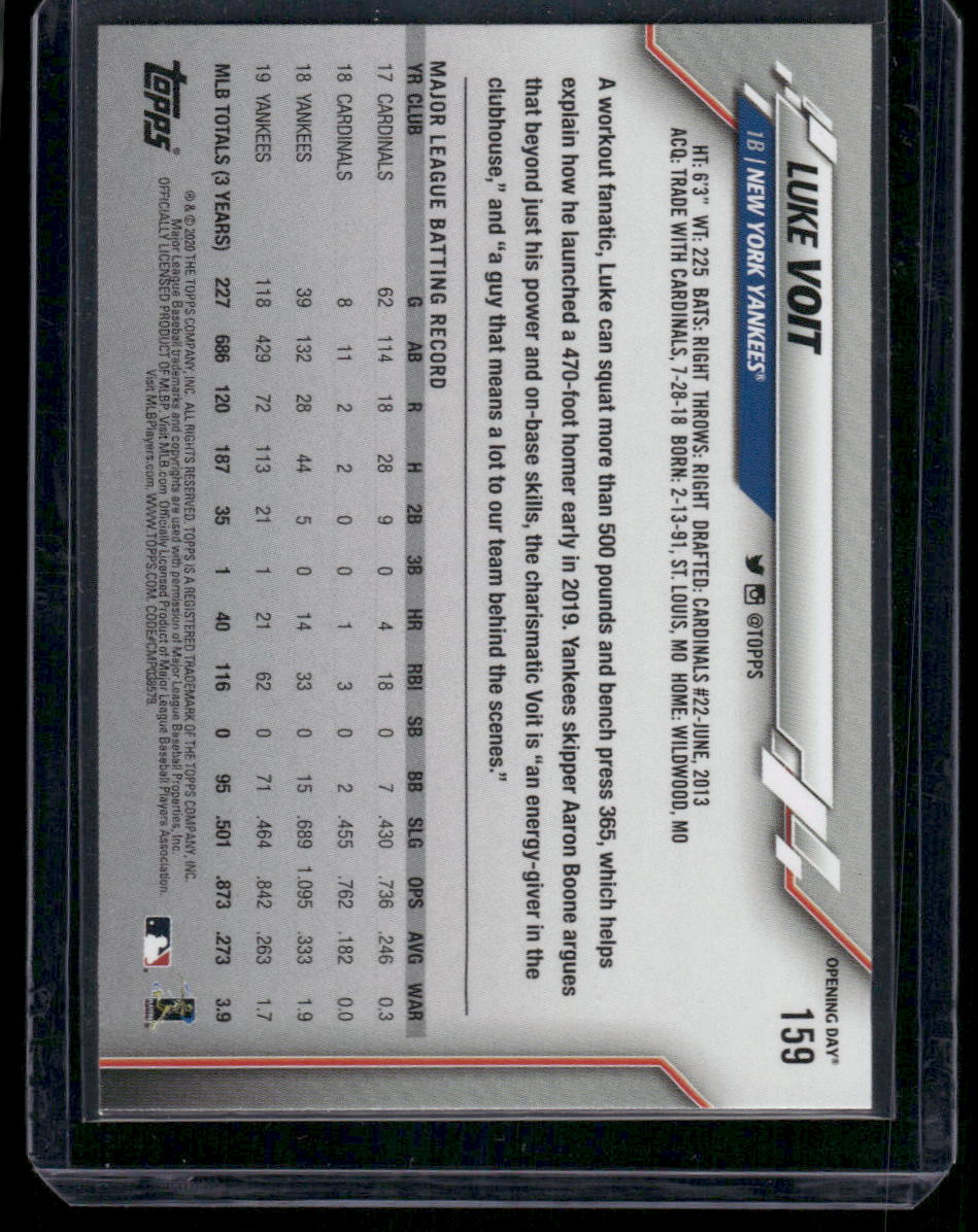 2020 Topps Opening Day Luke Voit #159 Baseball