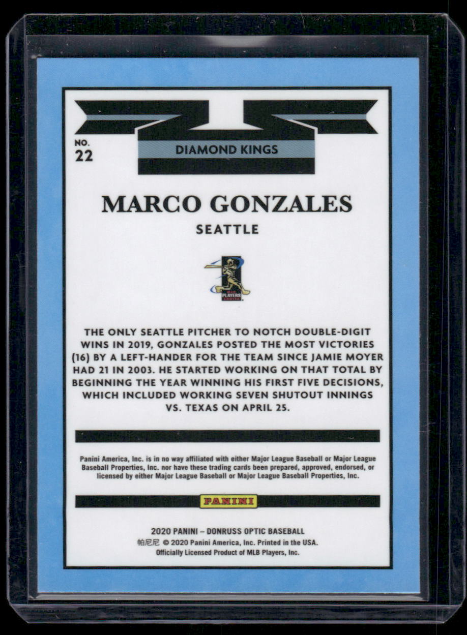 2020 Panini Donruss Optic Diamond Kings Marco Gonzales #22 Baseball