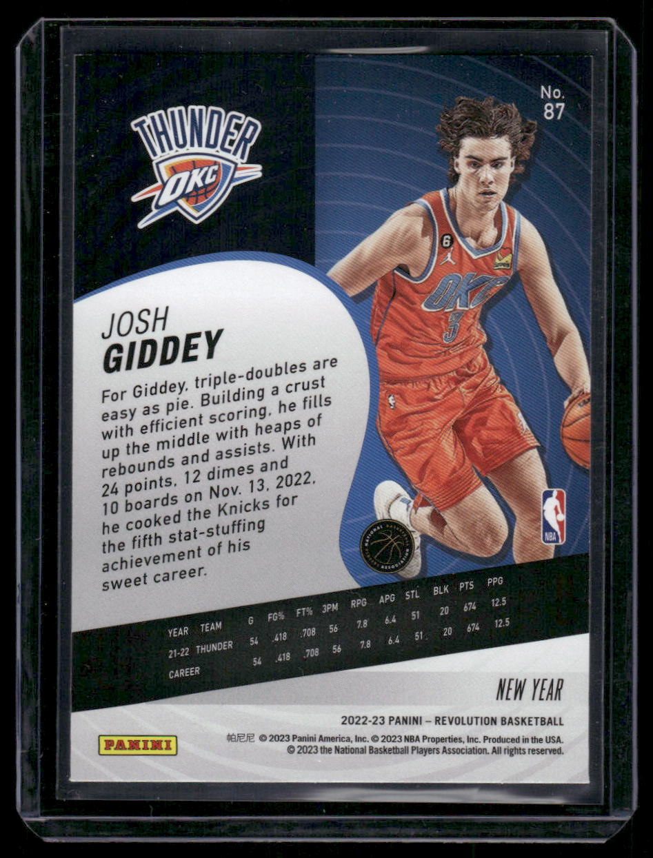 2022-23 Panini Revolution New Year Josh Giddey #87 Basketball