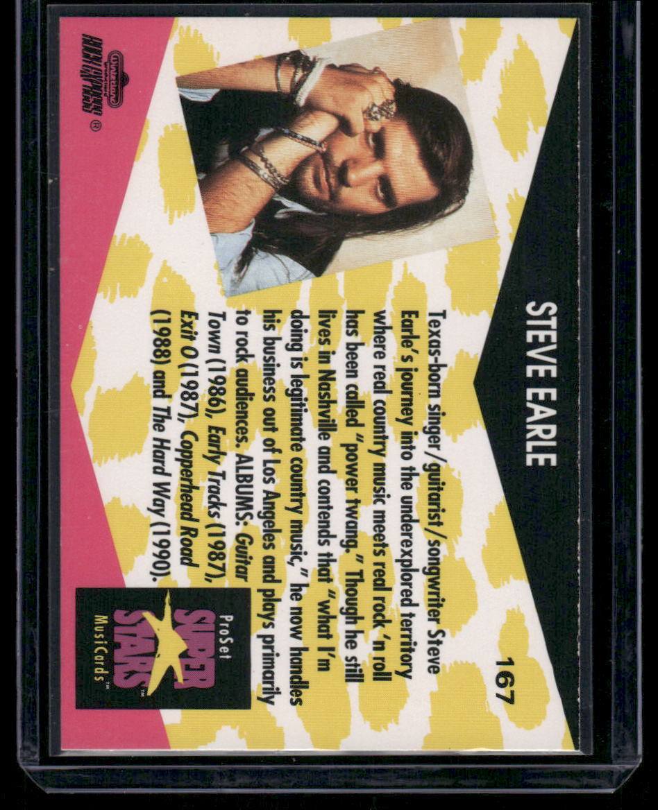 1991 Pro Set Super Stars MusiCards Steve Earle #167