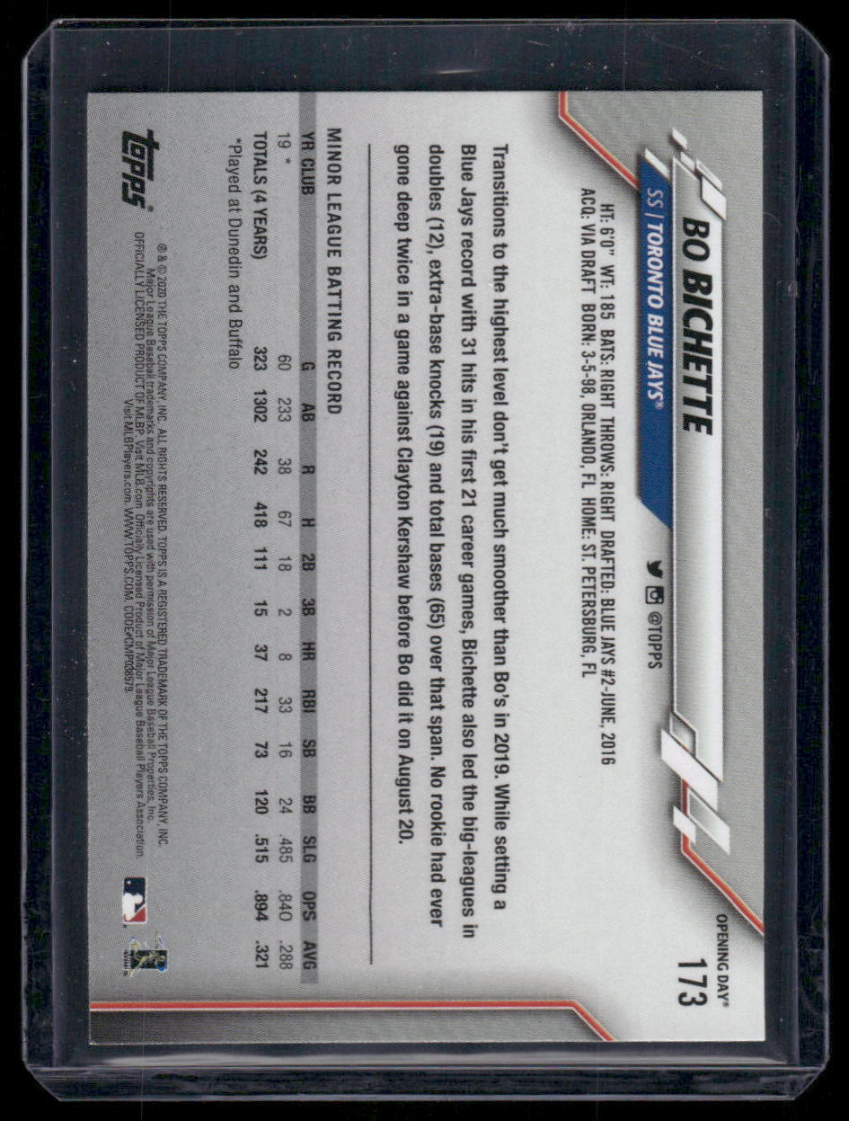 2020 Topps Opening Day Bo Bichette #113 RC Baseball