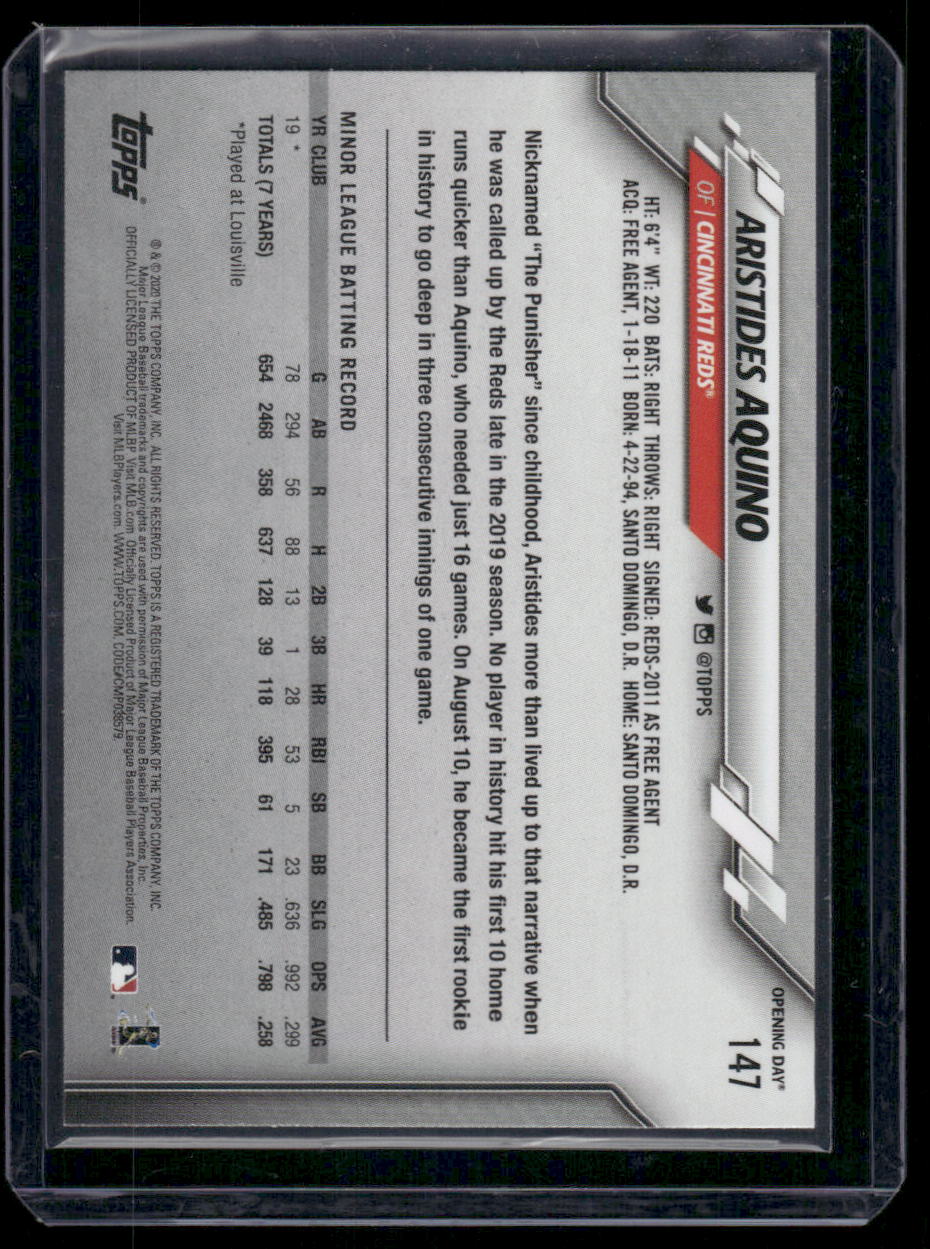 2020 Topps Opening Day Aristides Aquino #147 RC Baseball