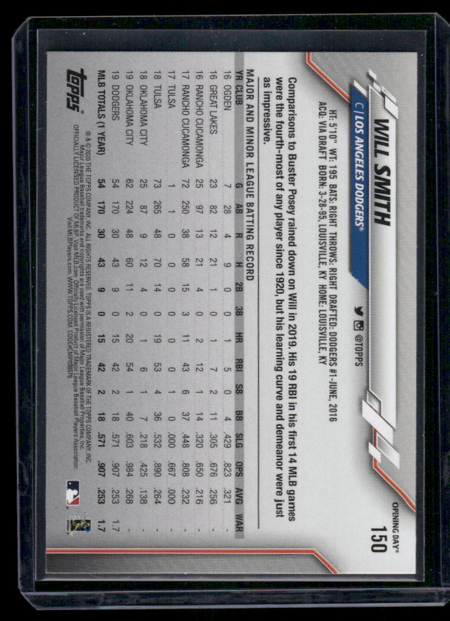 2020 Topps Opening Day Will Smith #150 Baseball