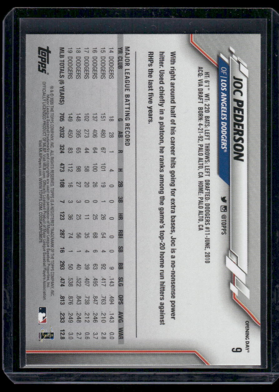 2020 Topps Opening Day Joc Pederson #9 Baseball