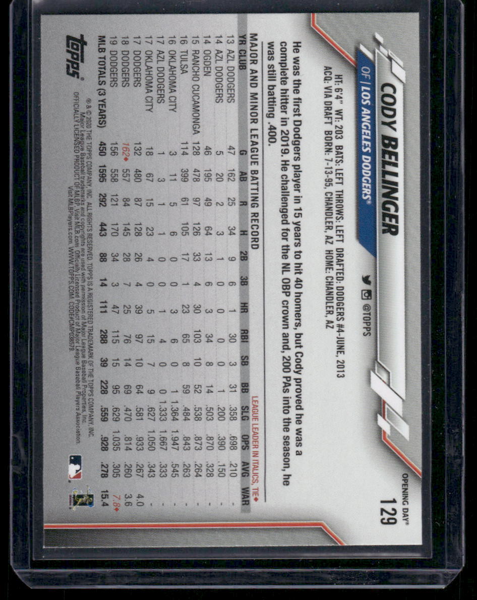 2020 Topps Opening Day Cody Bellinger #129 Baseball