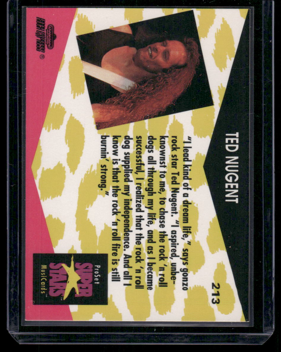 1991 Pro Set Super Stars MusiCards Ted Nugent #213