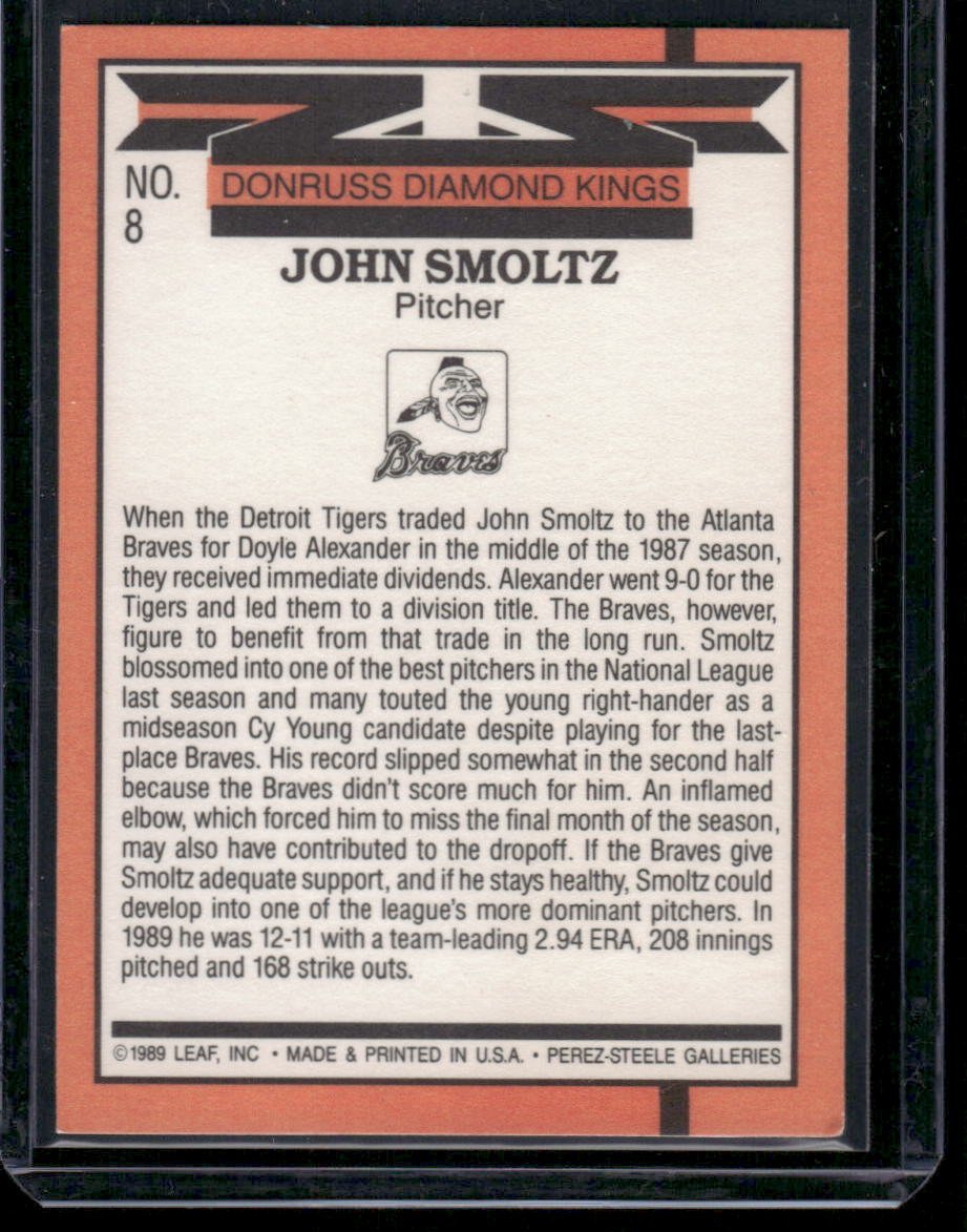 1989 Donruss Diamond Kings John Smoltz #8 Baseball