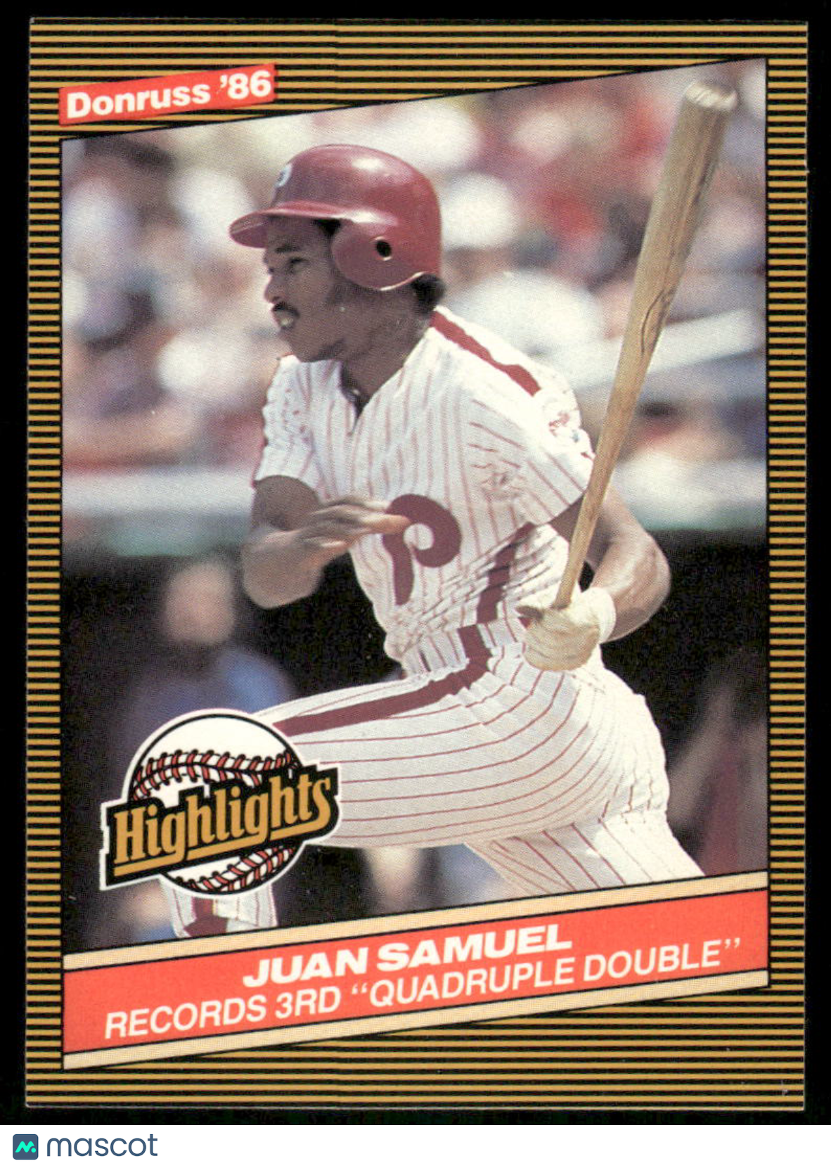 1986 Donruss Highlights Juan Samuel #37 Baseball