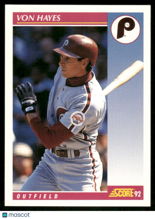 1992 Score Von Hayes #207 Baseball