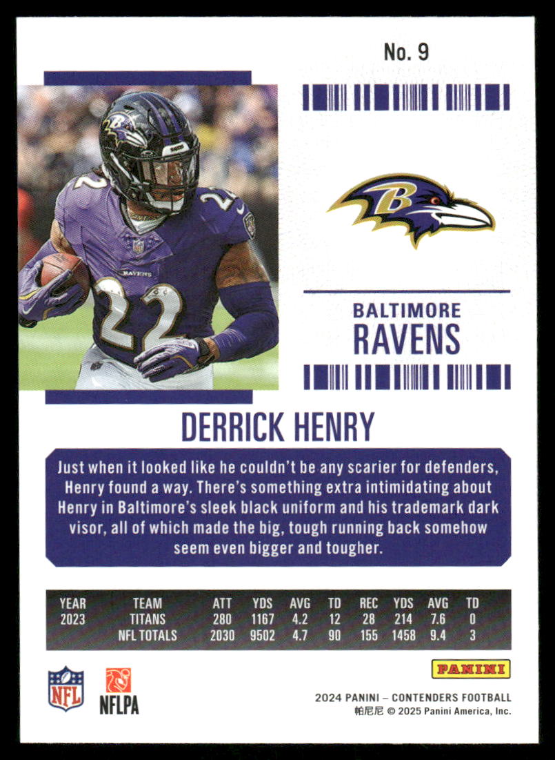 2023 Panini Contenders Football Derrick Henry #9 Football
