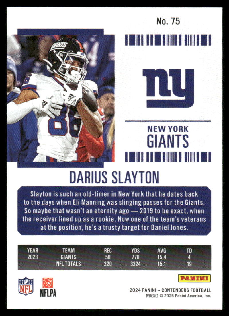 2025 Panini Contenders Football Darius Slayton #75 Football