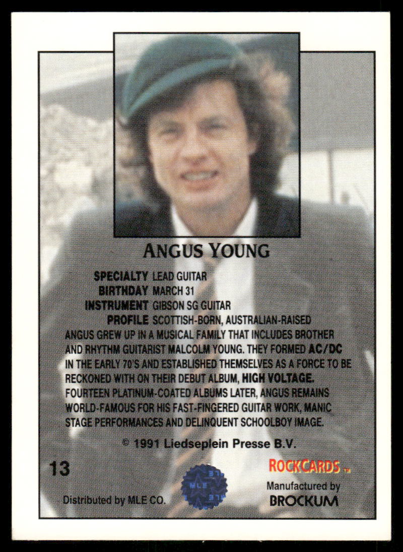 1991 Brockum RockCards Angus Young #13