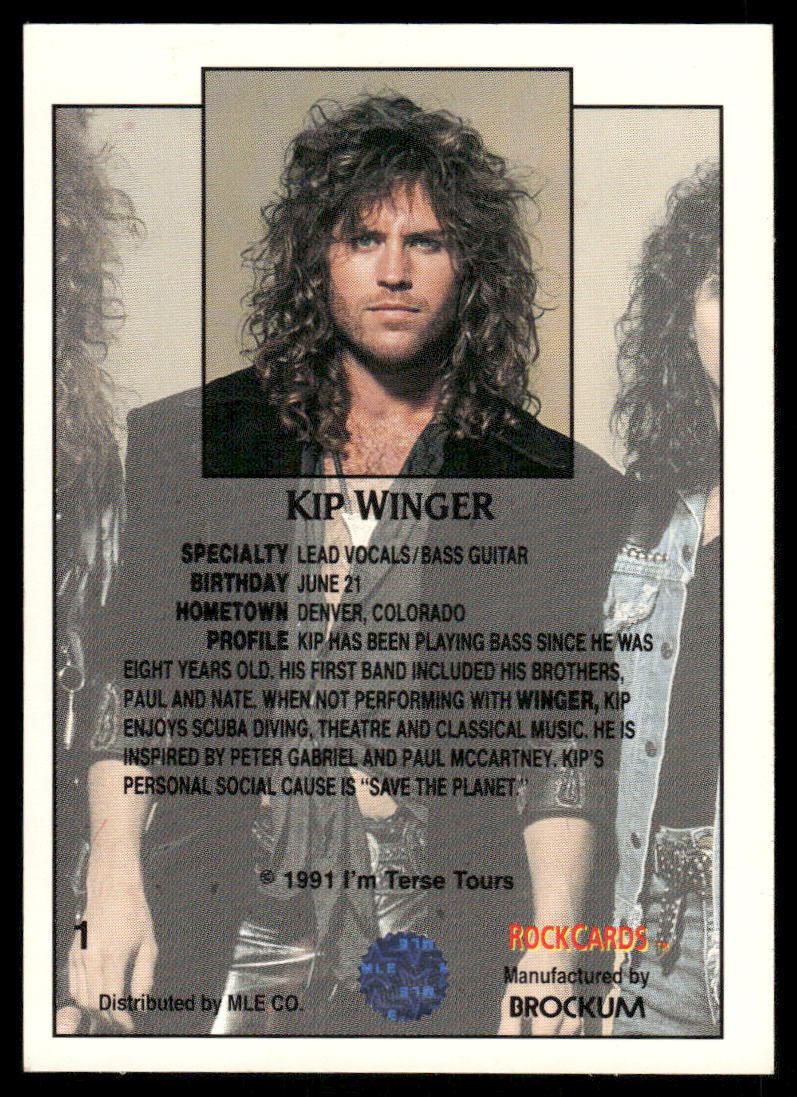 1991 Brockum RockCards Kip Winger #1