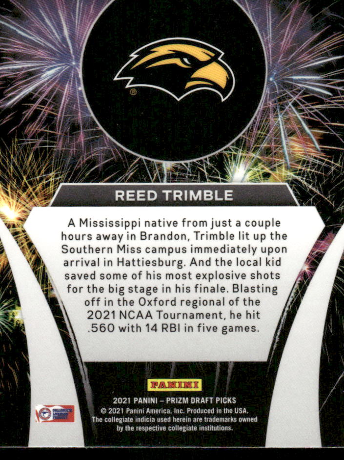 2021 Panini Prizm Draft Picks Reed Trimble #GOLDEN EAGLES Baseball