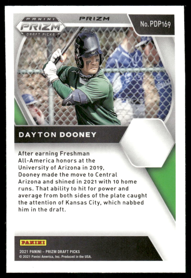 2021 Panini Prizm Draft Picks Dayton Dooney #PDP169 Green Baseball