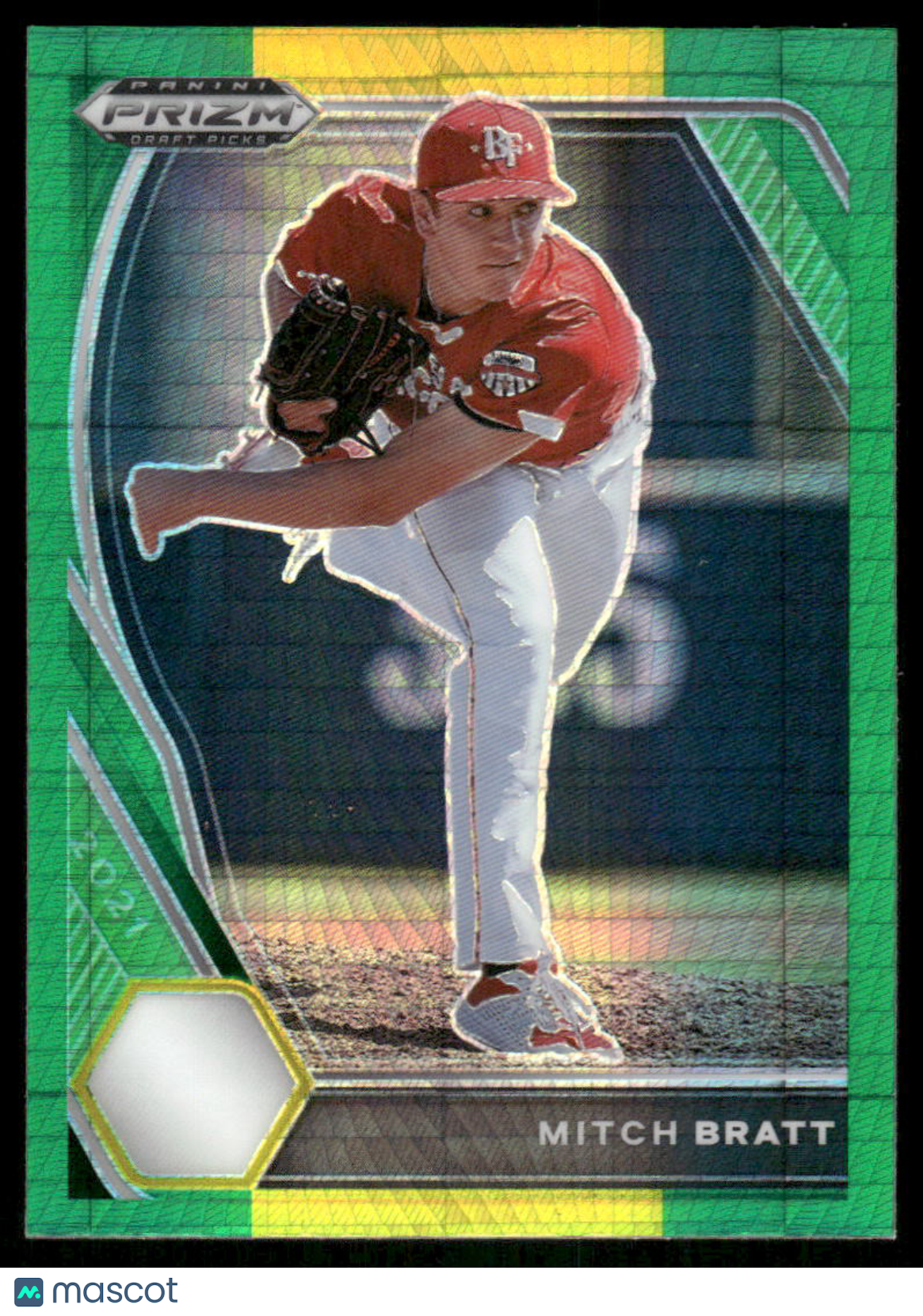 2021 Panini Prizm Draft Picks Mitch Bratt #PDP134 Green Baseball