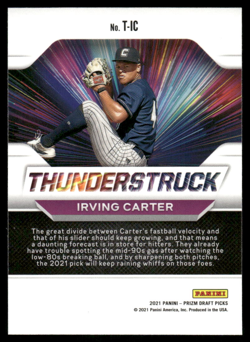 2021 Panini Prizm Draft Picks Thunderstruck Irving Carter #T-IC Baseball