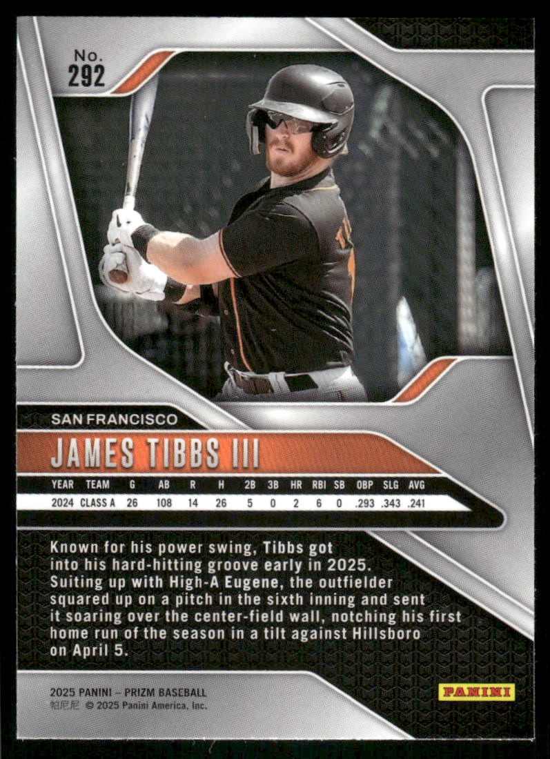 2025 Panini Prizm James Tibbs III #292 Baseball