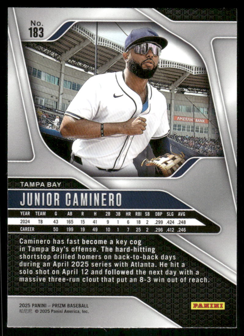 2025 Panini Prizm Baseball Junior Caminero #183 Baseball