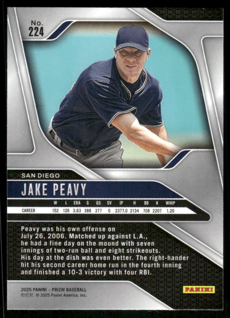 2025 Panini Prizm Baseball Jake Peavy #224 Baseball