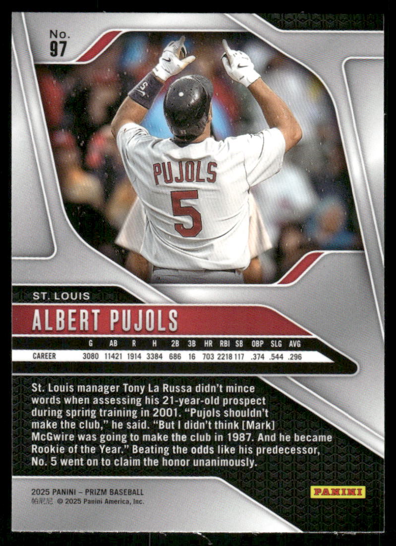 2025 Panini Prizm Baseball Albert Pujols #97 Baseball