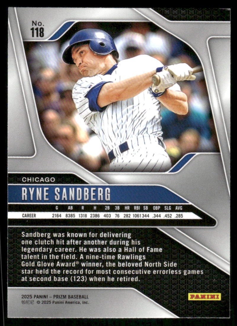 2025 Panini Prizm Baseball Ryne Sandberg #118 Baseball