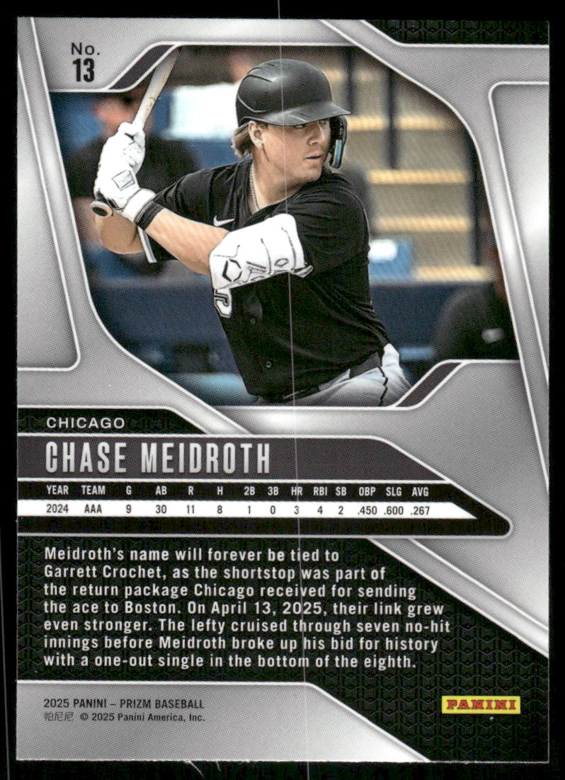 2025 Panini Prizm Baseball Chase Meidroth #13 RC Baseball