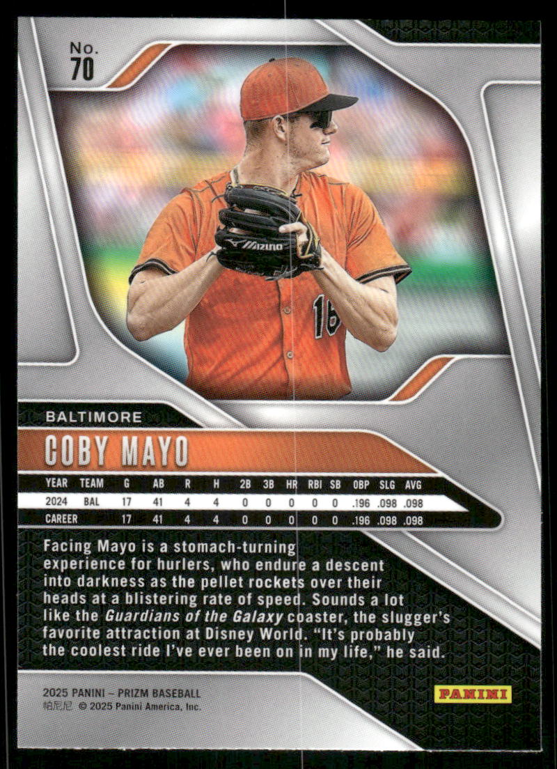 2025 Panini Prizm Coby Mayo #70 RC Baseball