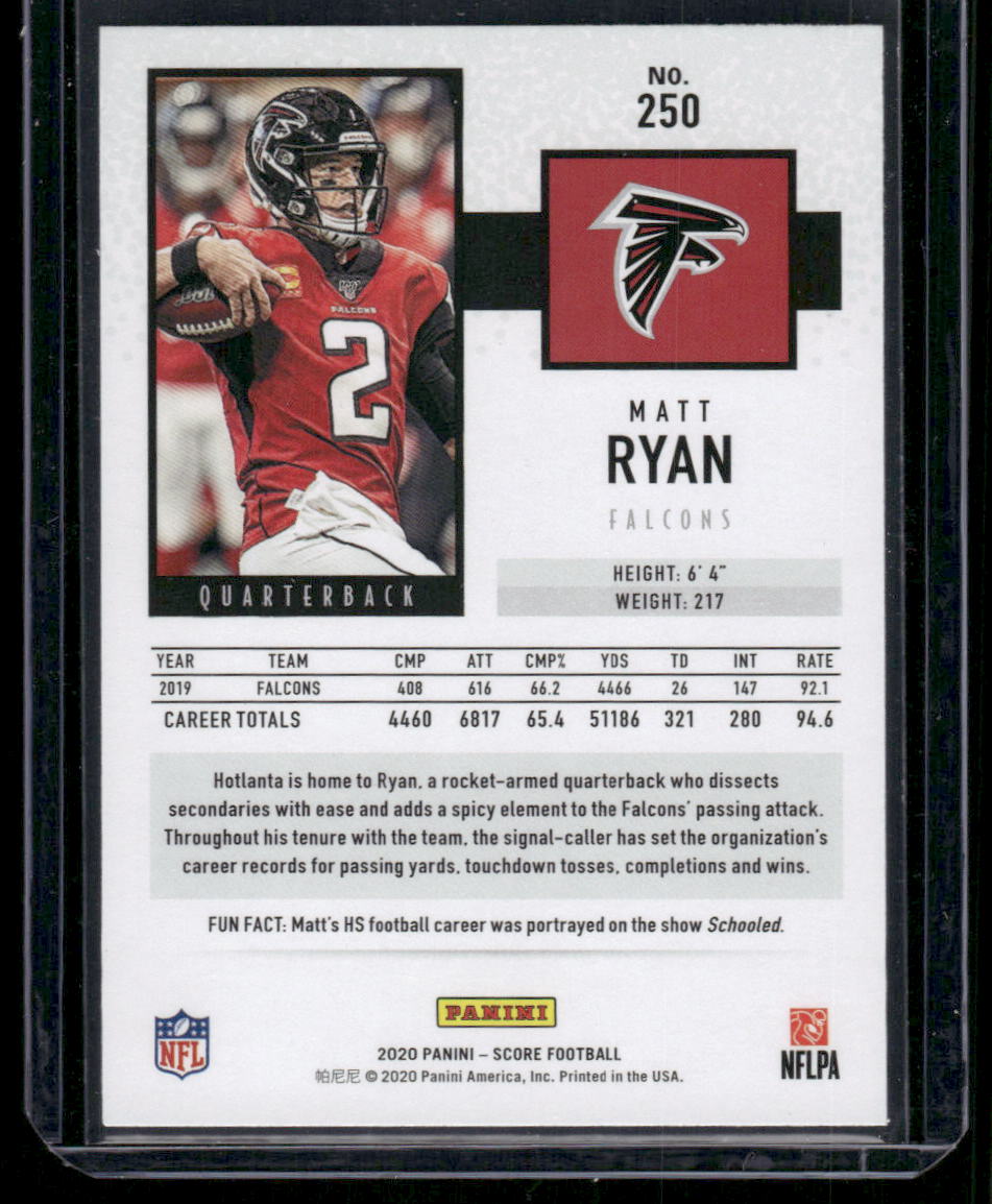 2020 Panini Score Matt Ryan #250 Football