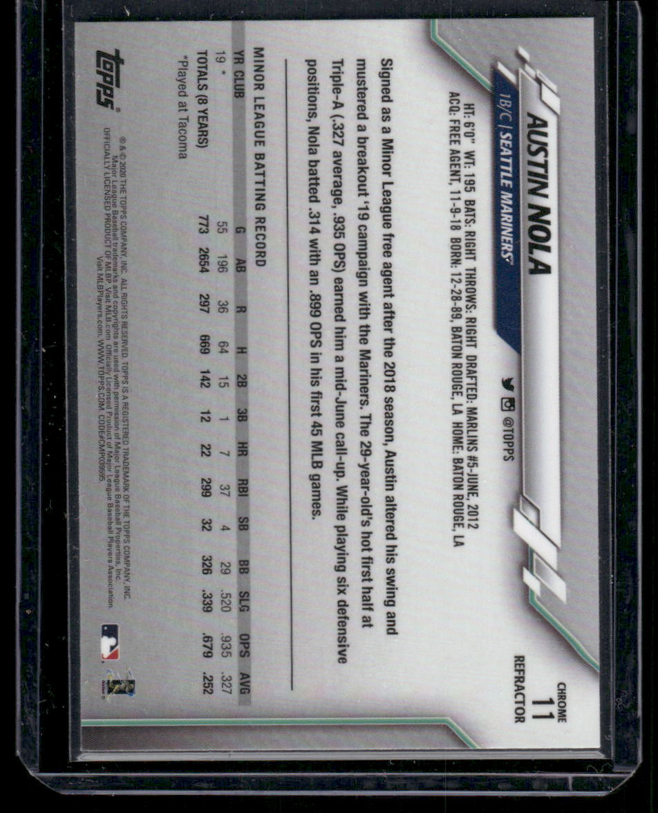 2020 Topps Chrome Austin Nola #T1 Refractor RC Baseball