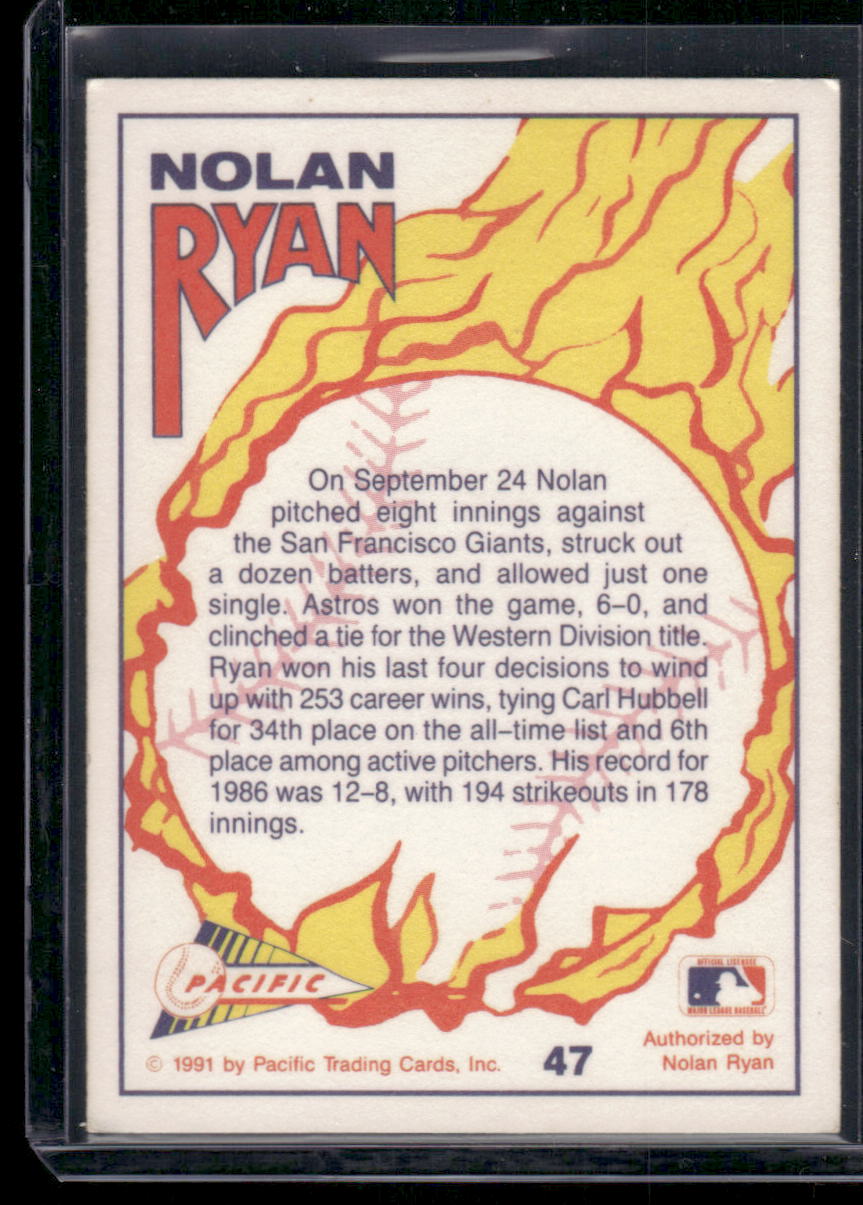 1991 Pacific Nolan Ryan #47 Baseball