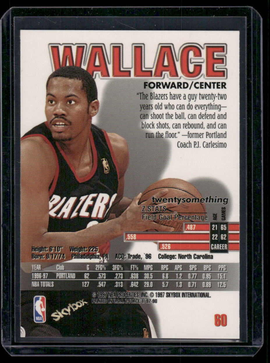1997-98 SkyBox Z-Force Rasheed Wallace #80 Basketball
