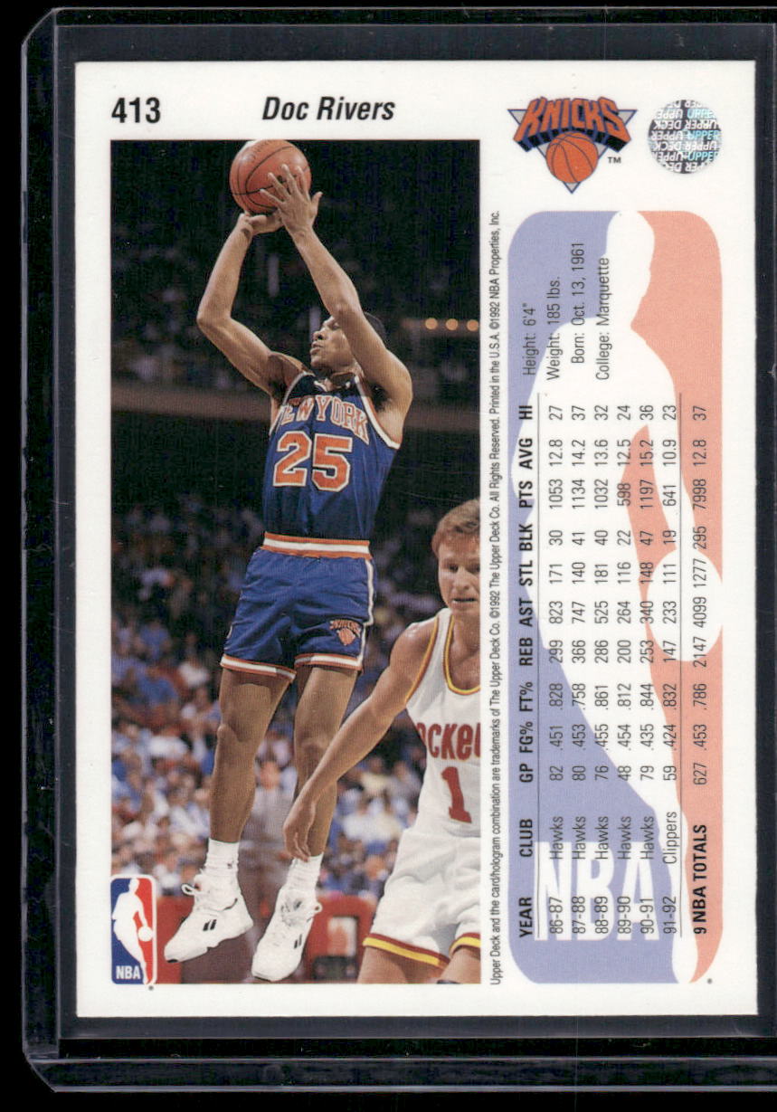 1991 Upper Deck Doc Rivers #413 Basketball