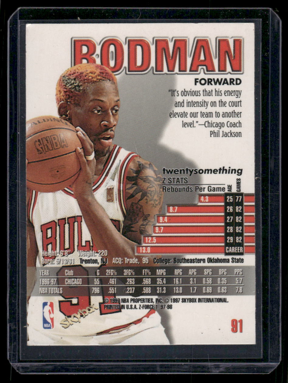 1997-98 Z-Force Dennis Rodman #91 Basketball