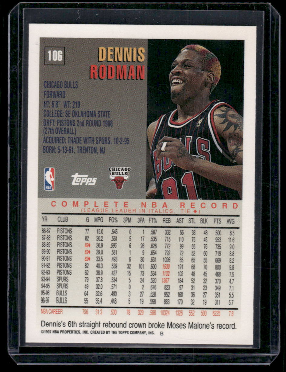 1996-97 Topps Dennis Rodman #106 Basketball