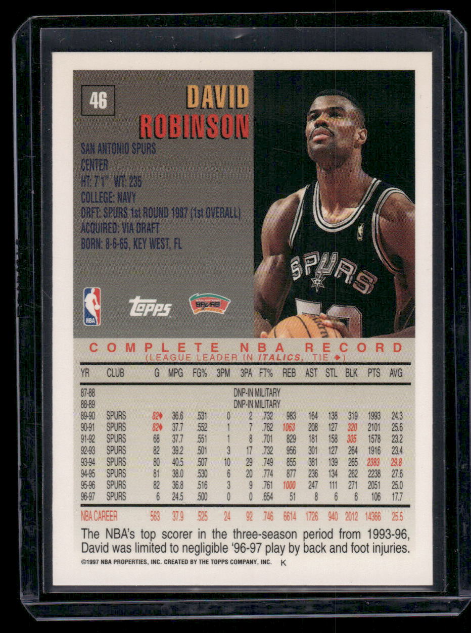 1997-98 Topps David Robinson #46 Basketball