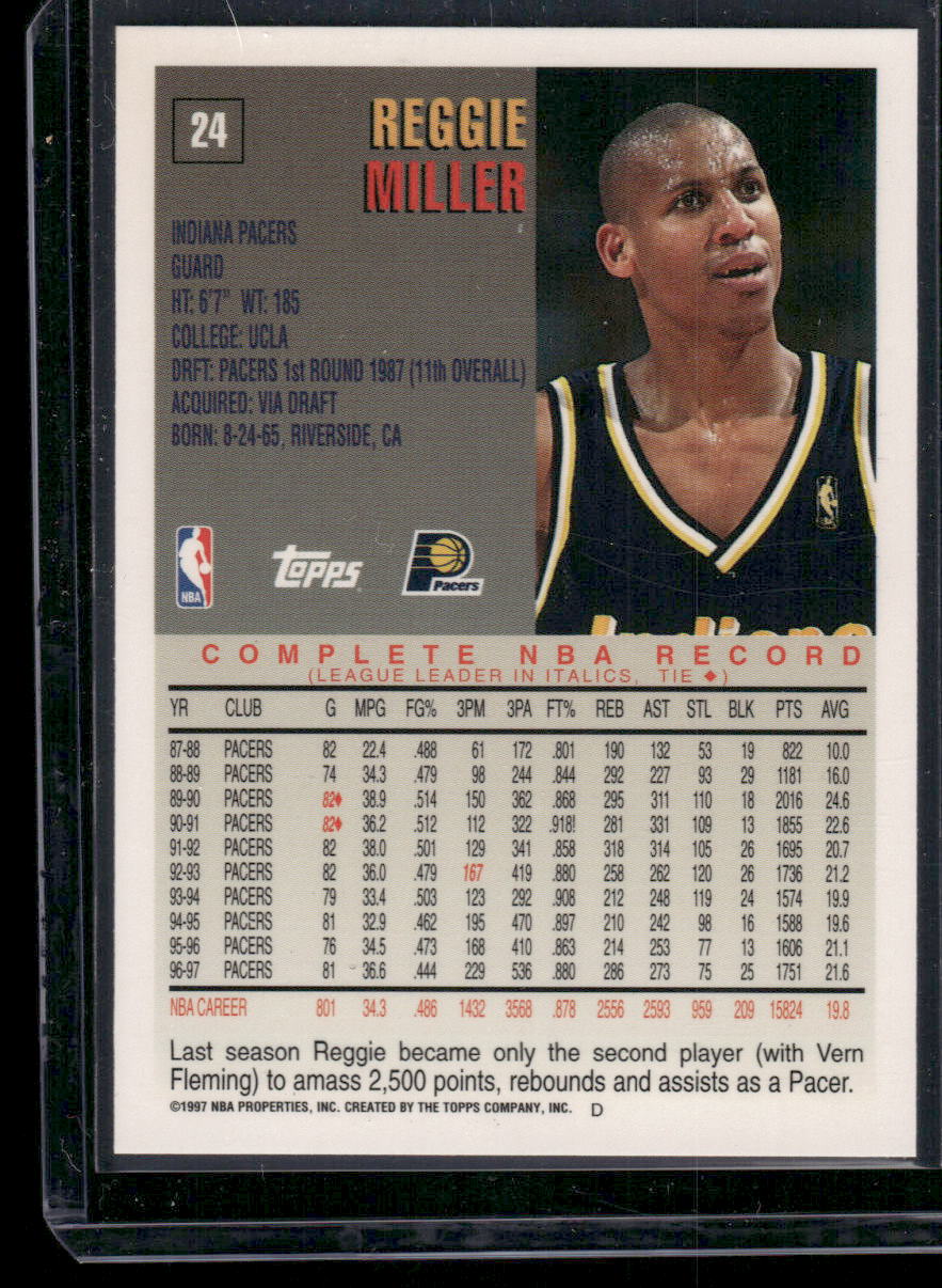 1997-98 Topps Reggie Miller #24 Basketball