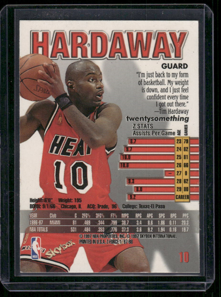 1996-97 SkyBox Z-Force Tim Hardaway #10 Basketball