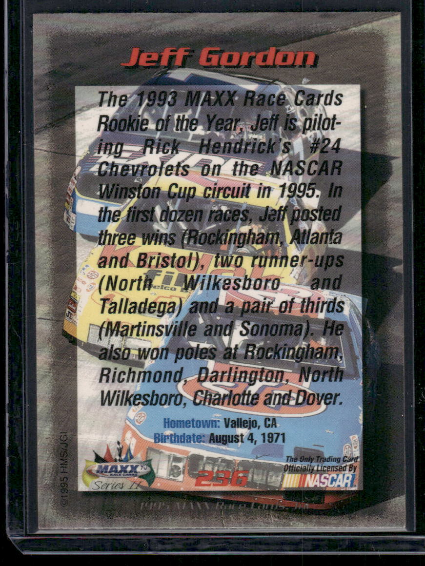 1995 MAXX Jeff Gordon #236 Auto Racing
